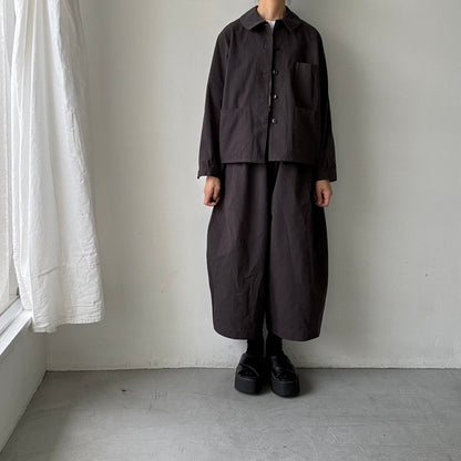 atelier d'antan Perriereコットンワイドパンツ　ダークグレーsize 1