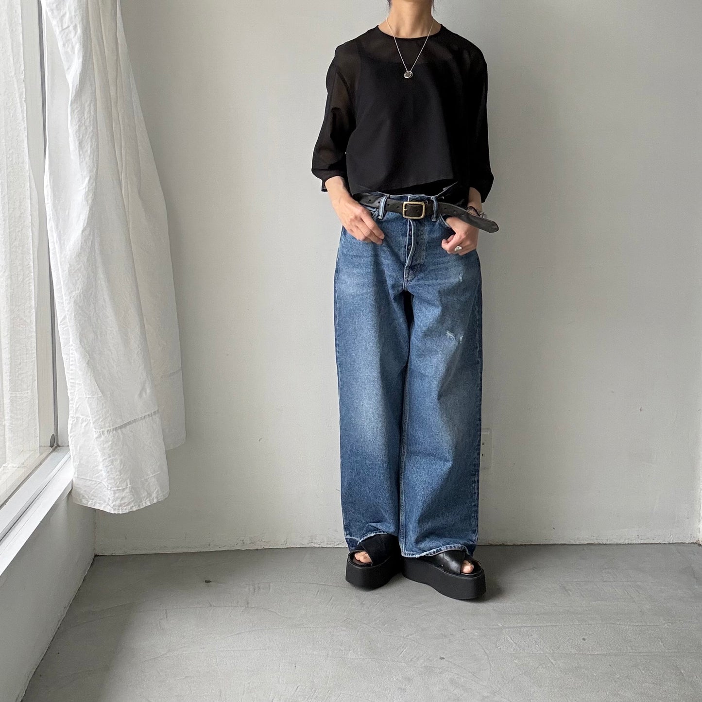 TENNE HANDCRAFTED MODERN オーガンジーショートプルオーバー