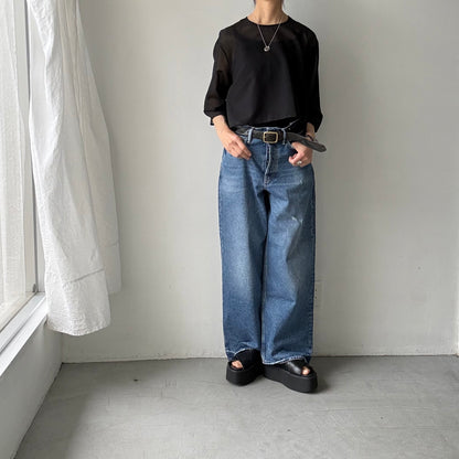 TENNE HANDCRAFTED MODERN オーガンジーショートプルオーバー