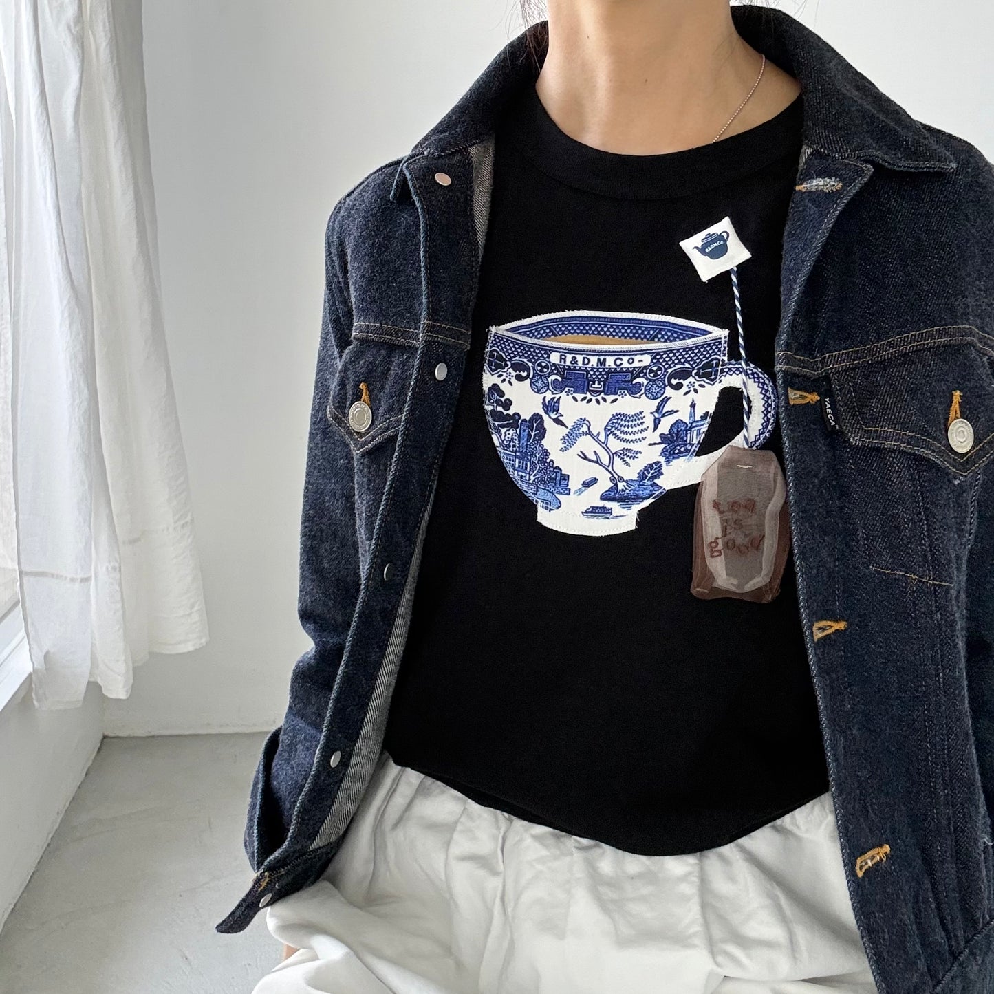 R&D.M.Co   BLUE WILLOWミルクティーTシャツ