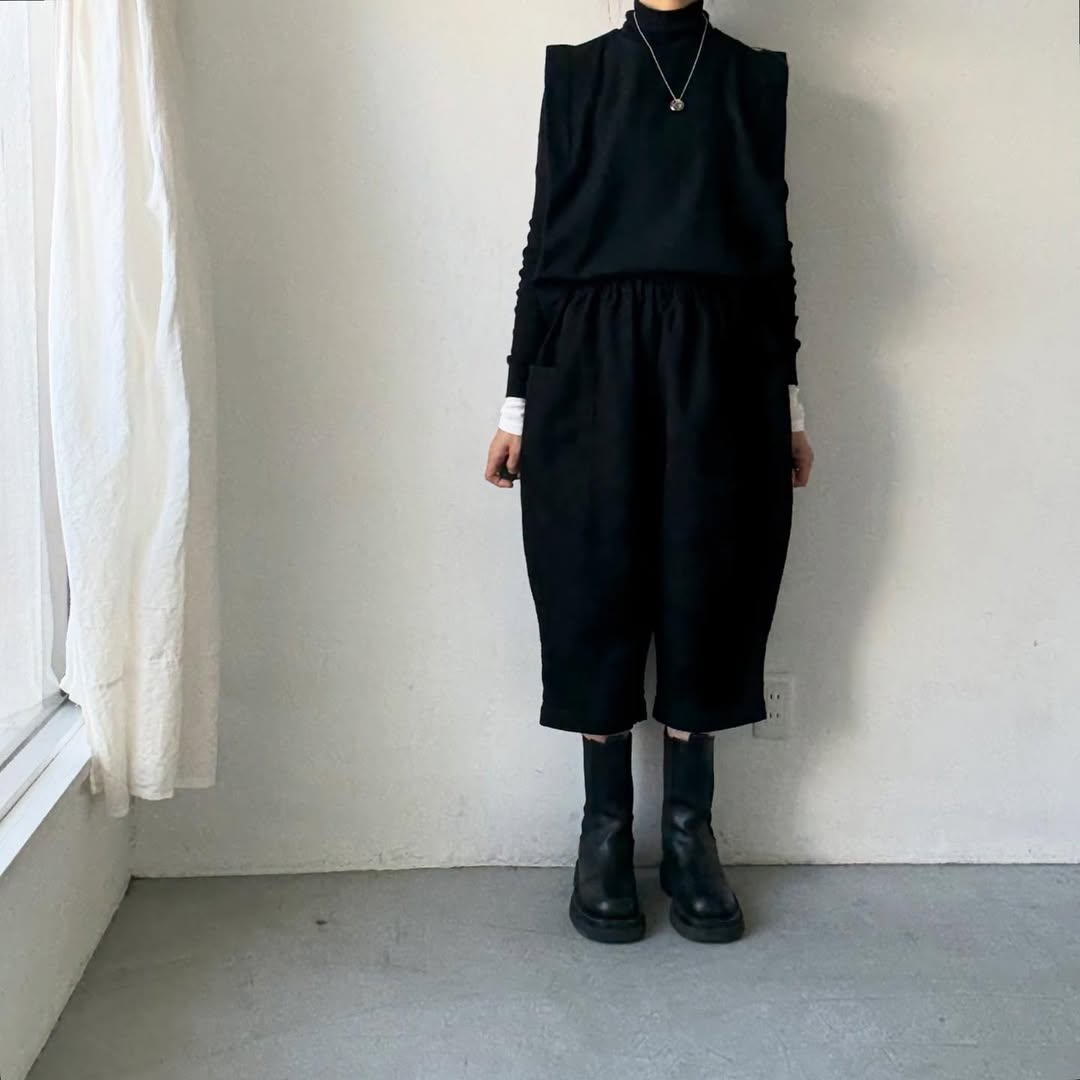 homspun オーガニックコットン起毛8分丈パンツ