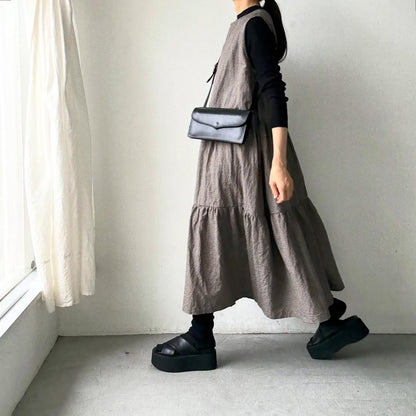 Linenya  ティアードワンピース　チェック