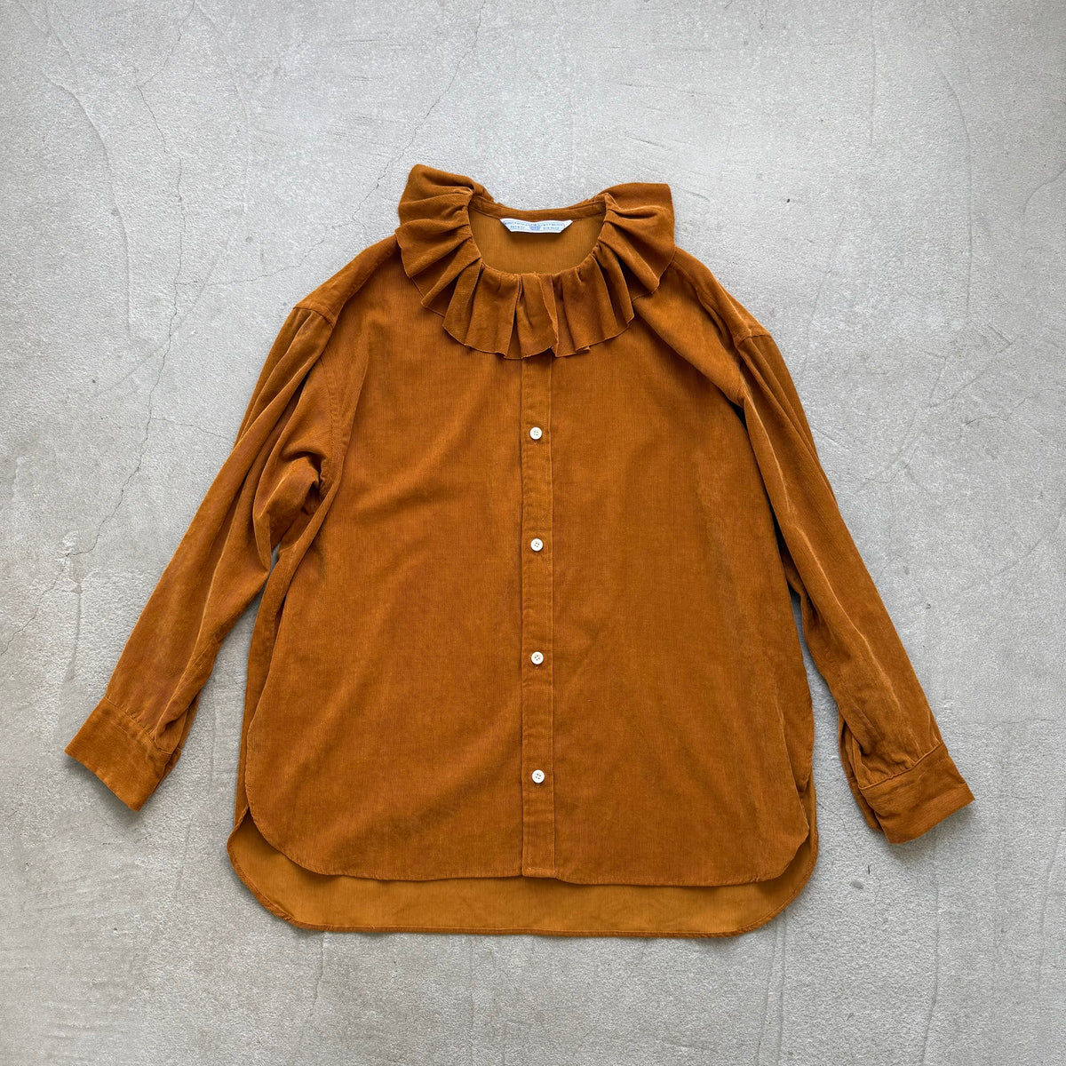 R&D.M.Co  コットンレーヨンシャツコールラッフルカラーシャツ