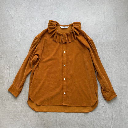 R&D.M.Co  コットンレーヨンシャツコールラッフルカラーシャツ
