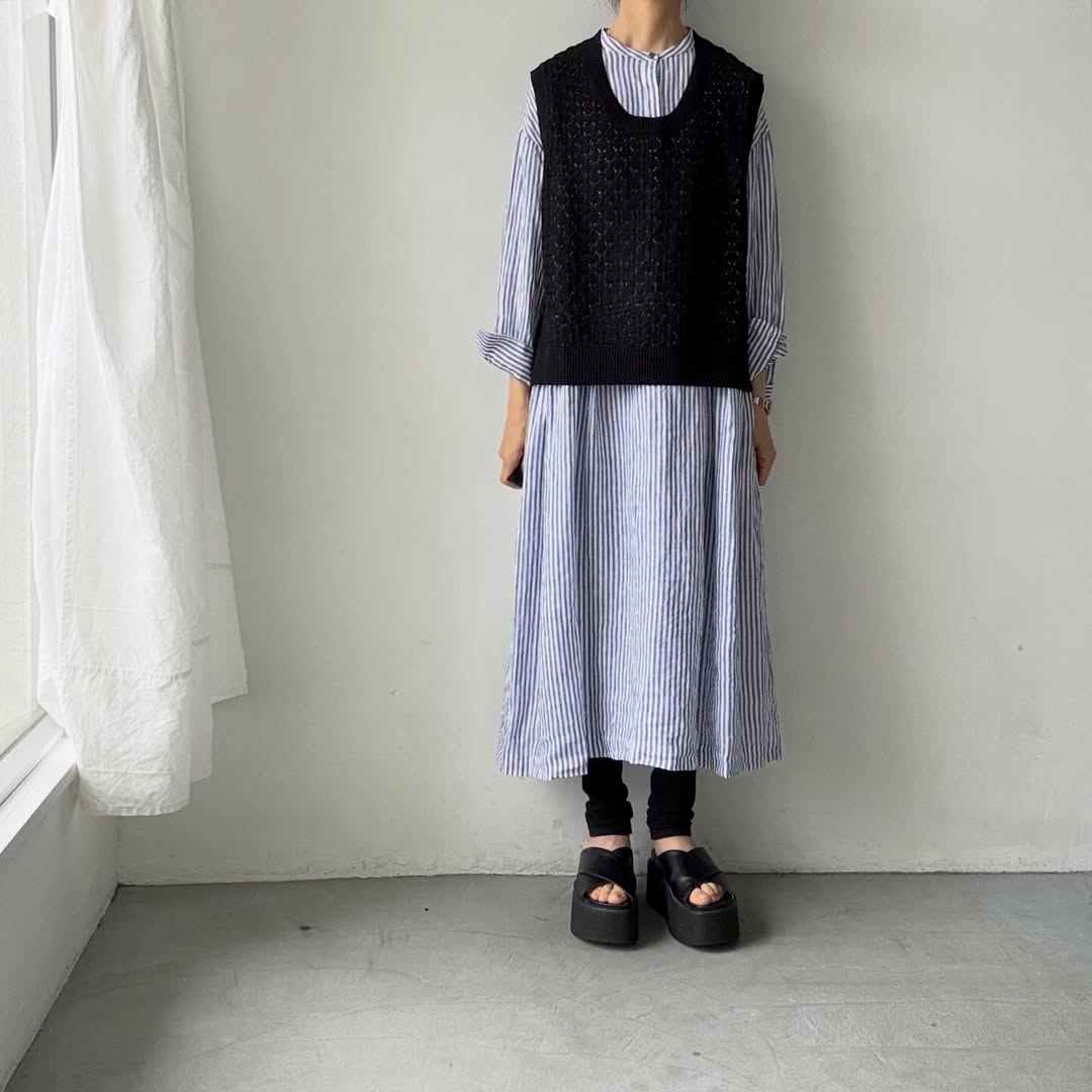 atelier naruse  コットンバスケット編みニットベスト