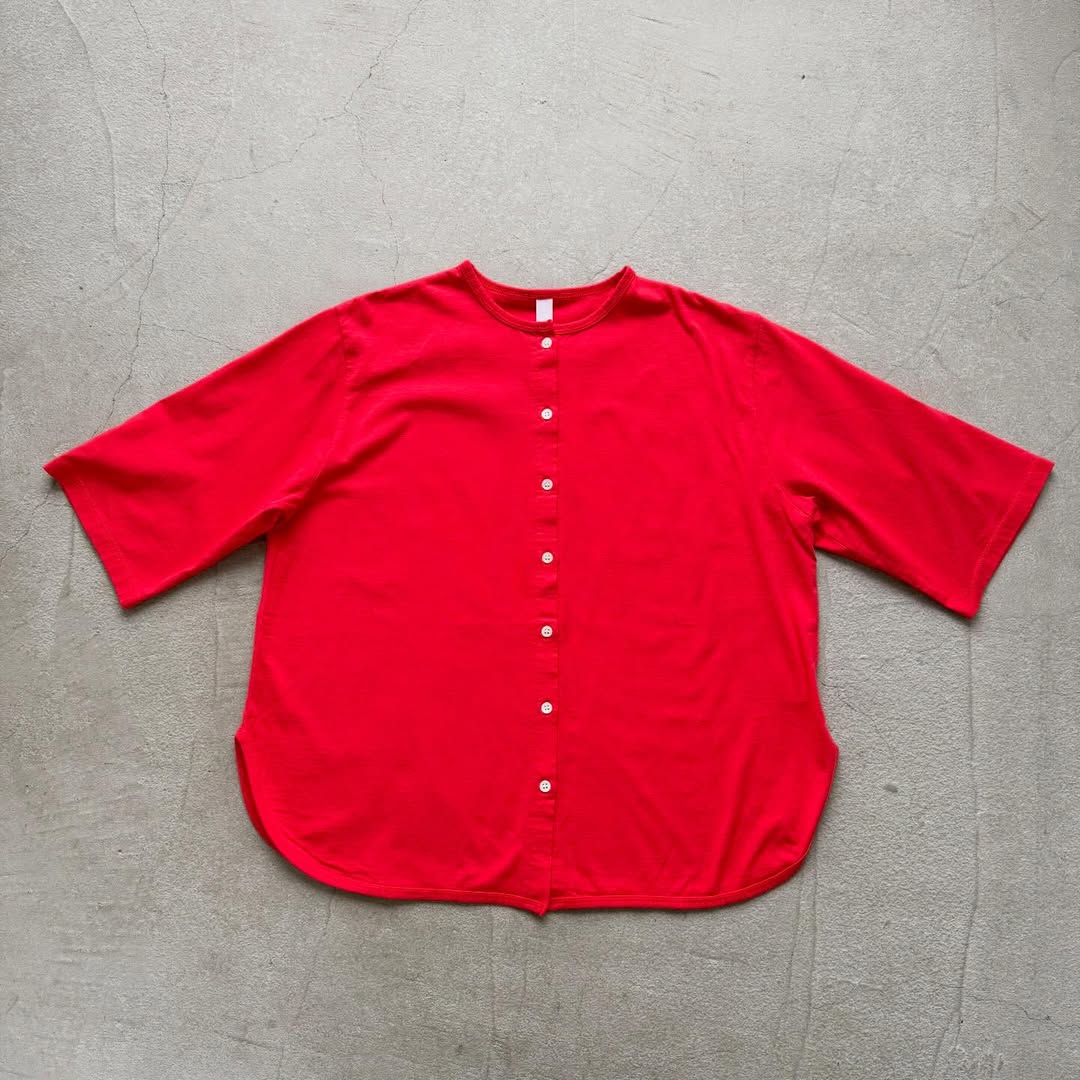 homspun  天竺5分袖カーディガン
レッド