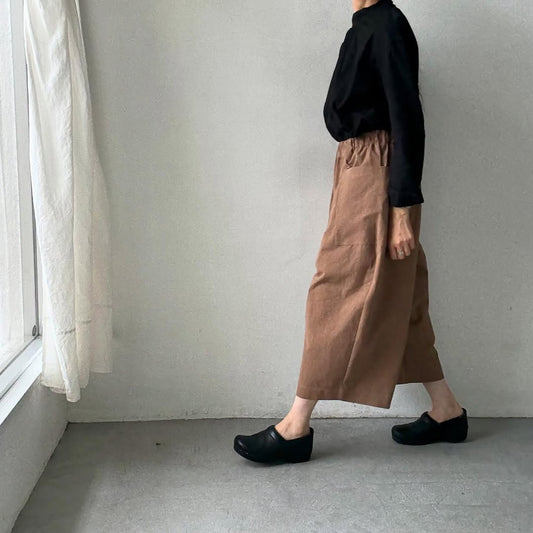 atelier d'antan Perriereコットンワイドパンツ　カーキ