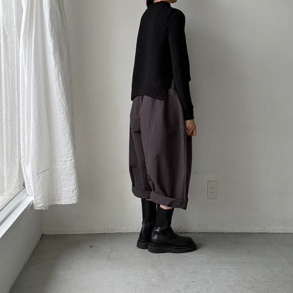 atelier d'antan Perriereコットンワイドパンツ　ダークグレーsize 1