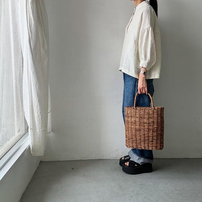 Linenya  リネンスタンドカラーブラウス　ホワイト