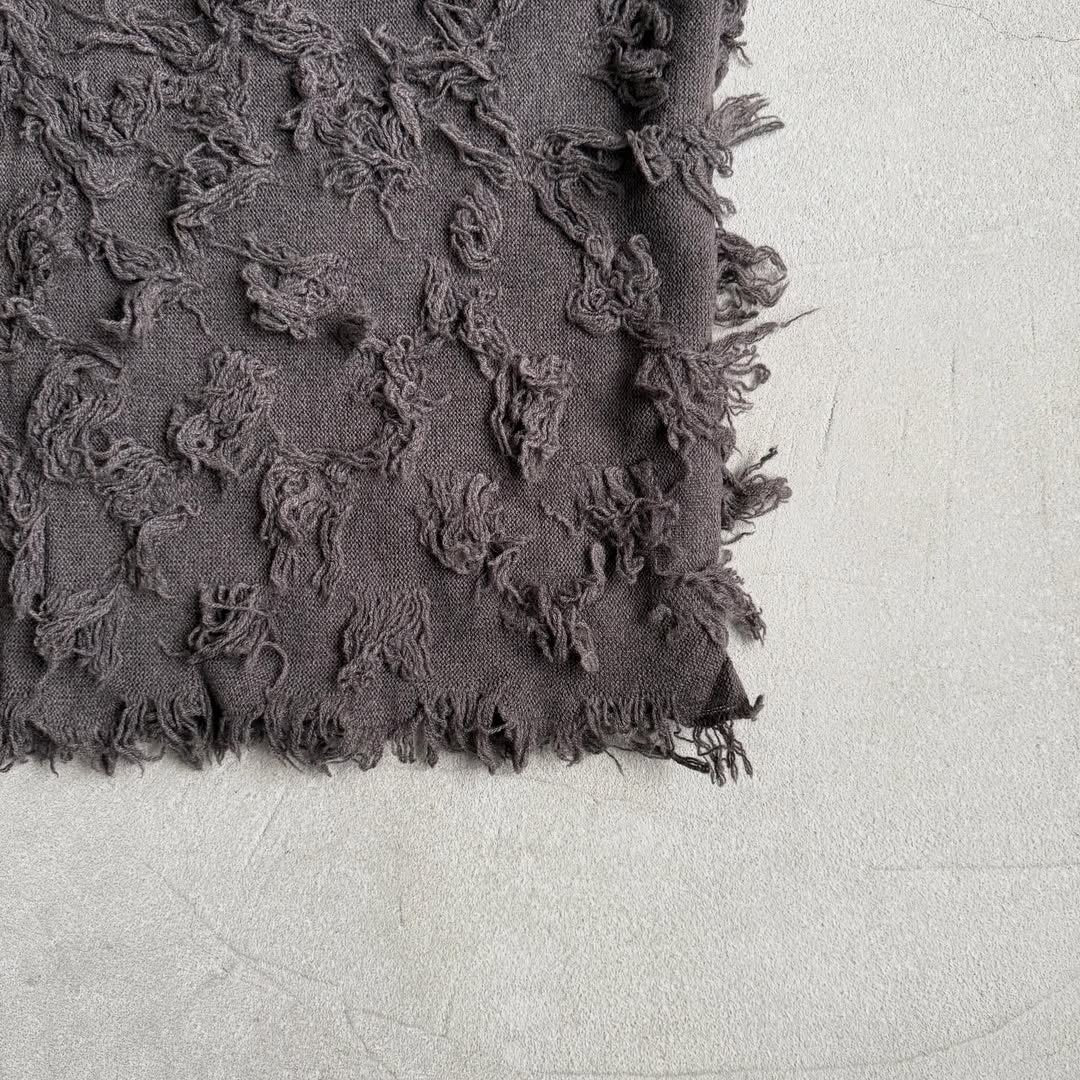 homspun ラムフリンジストール　グレー