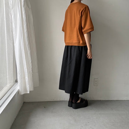 atelier d'antan  Bordet コットンジャージー５分袖プルオーバー　コニャック