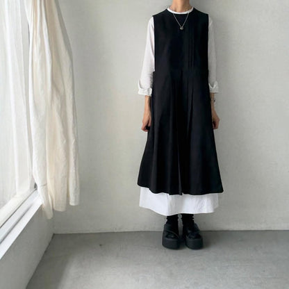 atelier d'antan kobell コットンエプロンドレス　ブラック