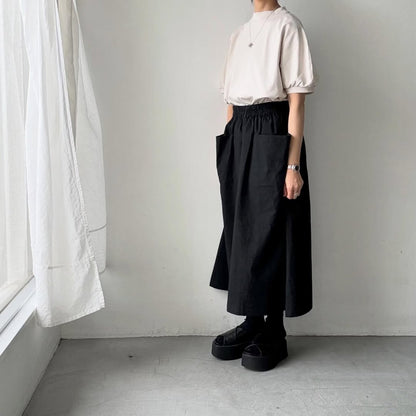 MAGALI コットン天竺ギャザースリーブカットソー　オートミール