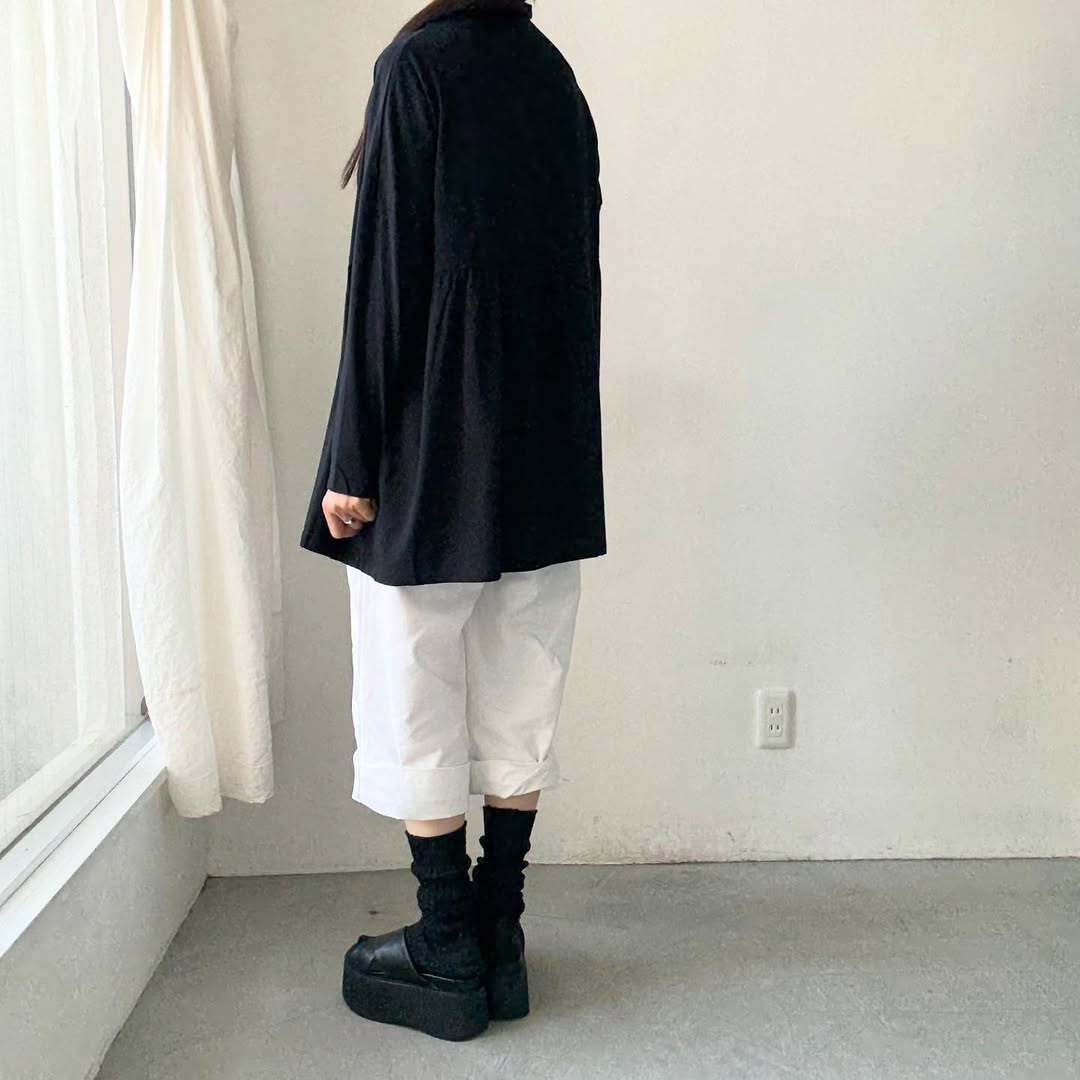 homspun 天竺ハイネックギャザープルオーバー