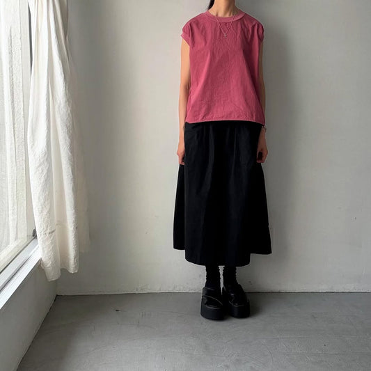 homspun コンパクトウェザーノースリーブブラウス　ダークピンク
