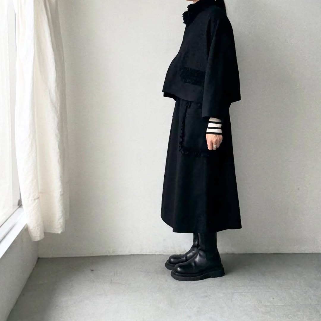 R&D.M.Co  フリルデコレーションジャケット　ブラック