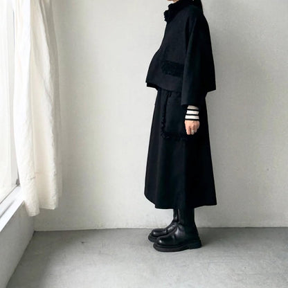 R&D.M.Co  フリルデコレーションジャケット　ブラック