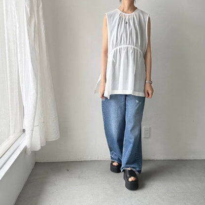 TENNE HANDCRAFTED MODERN オーガンジー2wayショートドレス　ホワイト