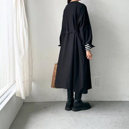 atelier naruse コットンウールシャツワンピース