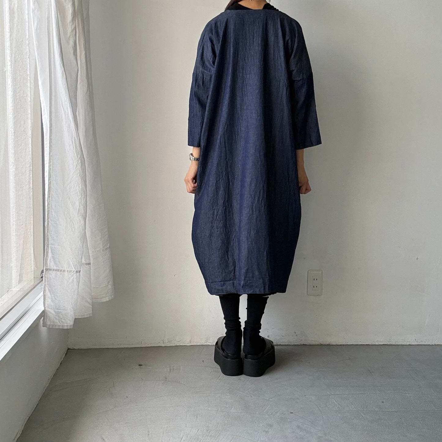 jujudhau  デニム台形ドレス