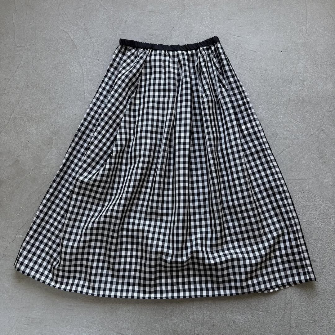 ayanoguchiaya　ギンガムチェックタックワイドスカート(blanc別注)