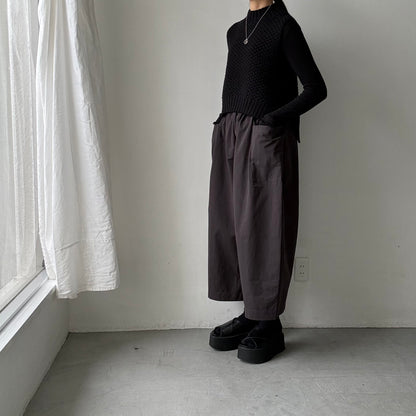 atelier d'antan Perriereコットンワイドパンツ　ダークグレーsize 1