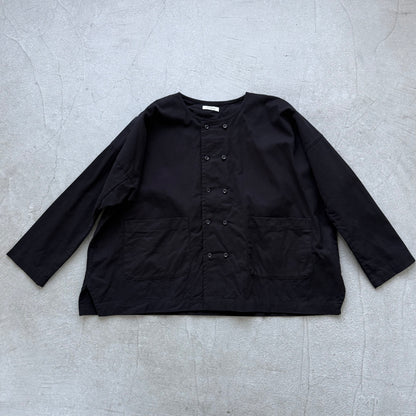 jujudhau デッドストックコットンダブルボタンシャツ　ブラック