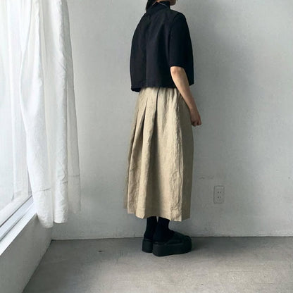 Linenya  リネンタックスカート　ベージュ