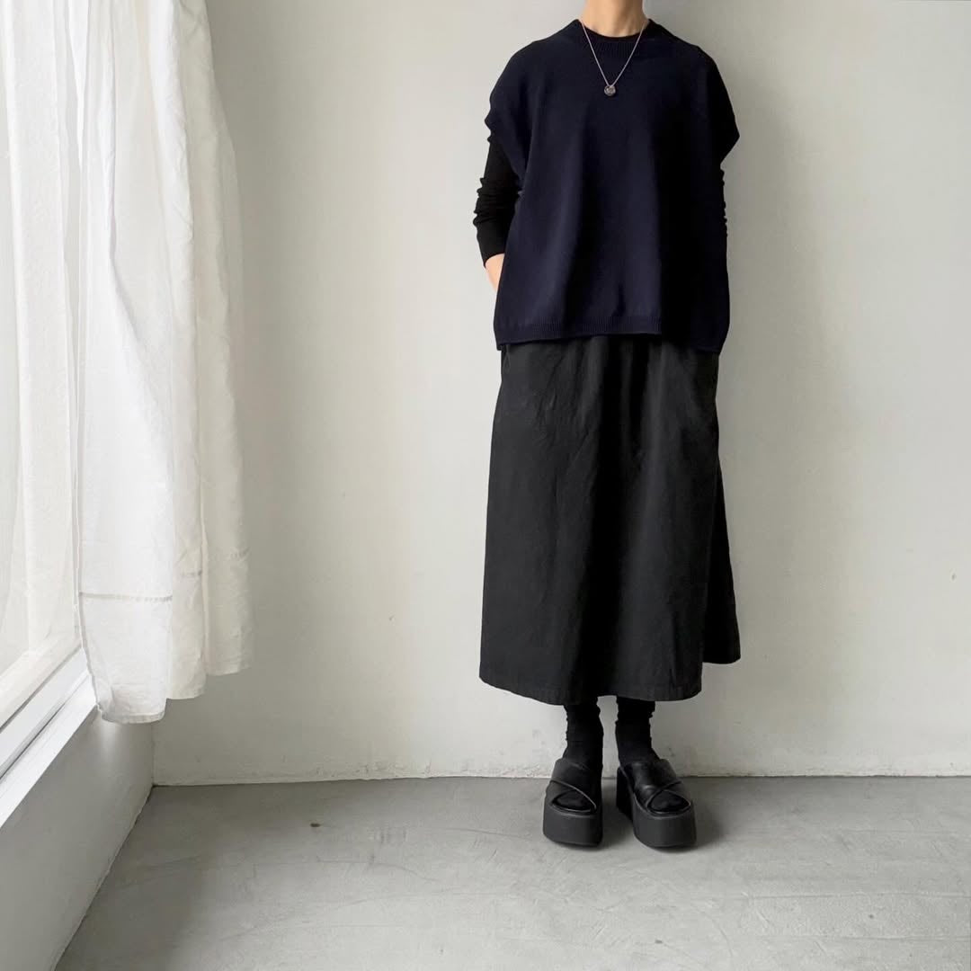 homspun  コットンコードベスト　ネイビー