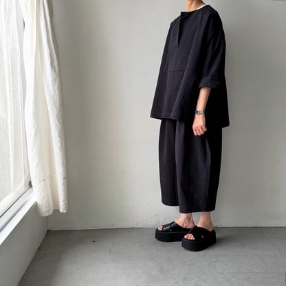 atelier d'antan Bouvetコットンプルオーバー　  ダークグレー