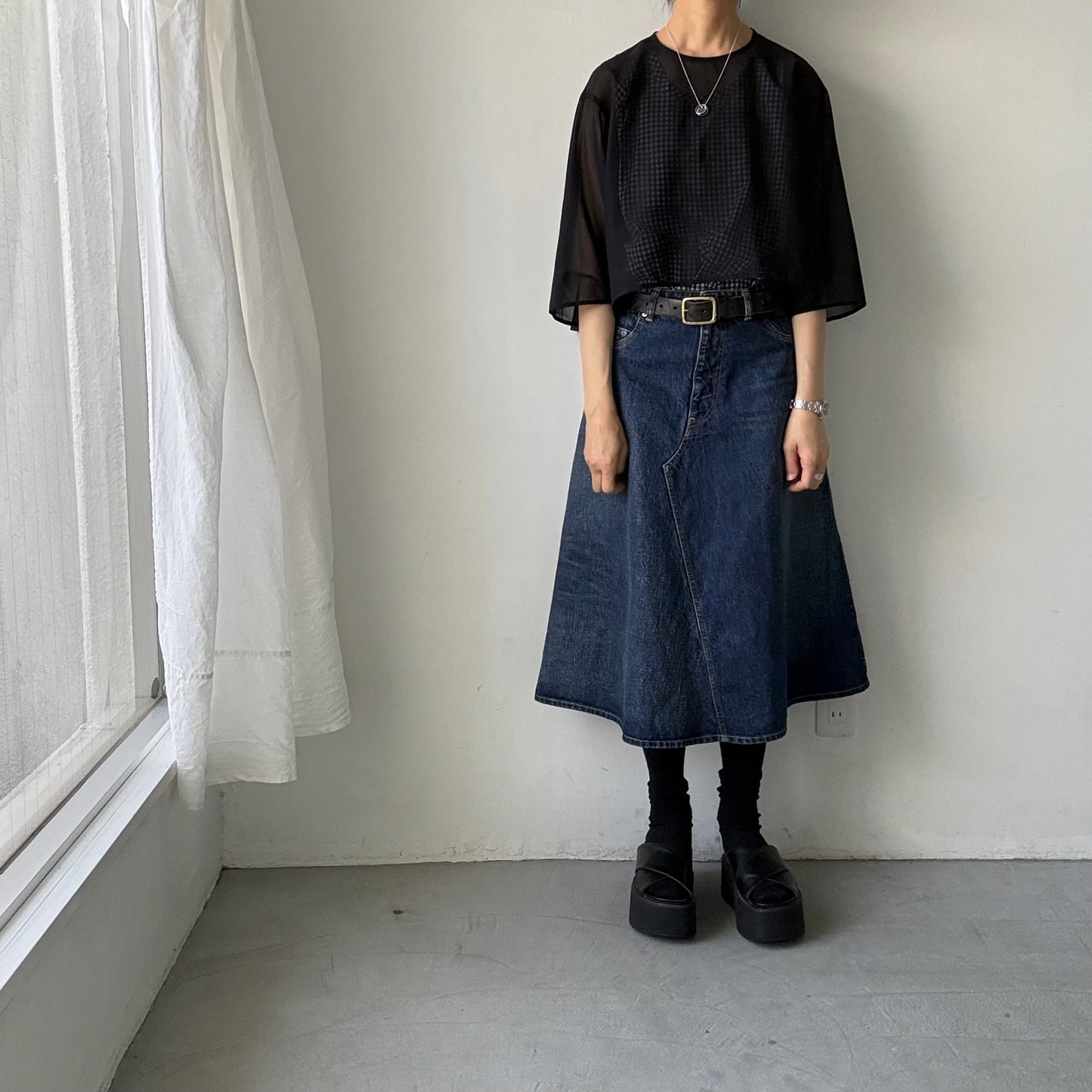 TENNE HANDCRAFTED MODERN オーガンジーショートプルオーバー