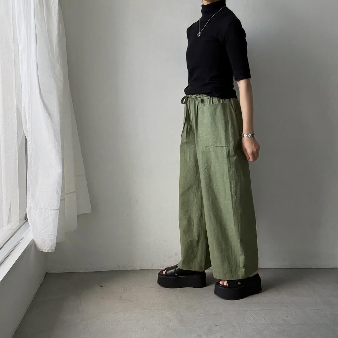 MAGALI コットンリネンファナージュロングパンツ