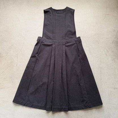 atelier d'antan kobell コットンエプロンドレス　  ダークグレー
