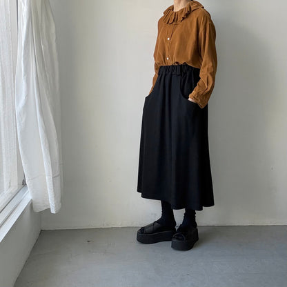 R&D.M.Co  コットンレーヨンシャツコールラッフルカラーシャツ