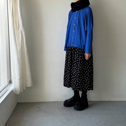 Linenya  プライムクールコットン長袖カーディガン　ブルー