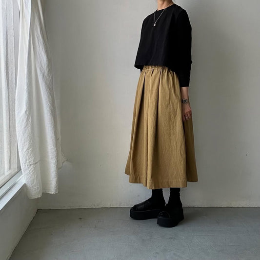 Linenya  コットンタックスカート　ベージュ