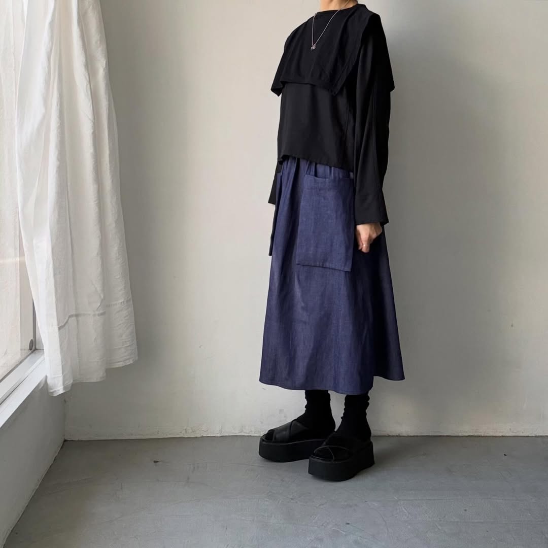 R&D.M.Co  コットンデニムポケットスカート