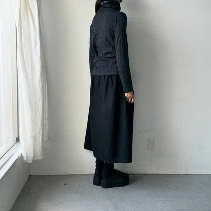 atelier naruse  ウールコットンタートルネックカットソー　杢グレー