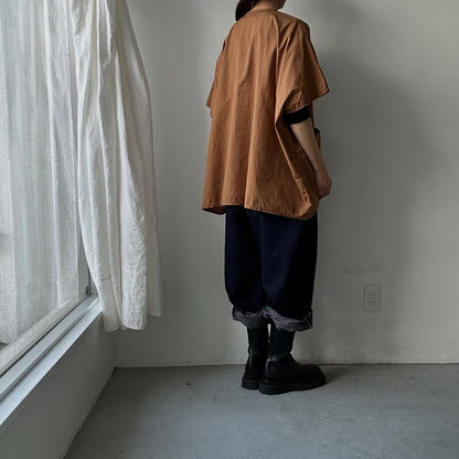 homspun コットンミニチェックビッグブラウス