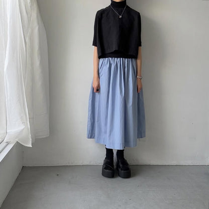 🟡週末入荷分予約受付中🟡cion  コットンシャーリングギャザースカート　サックスブルー
