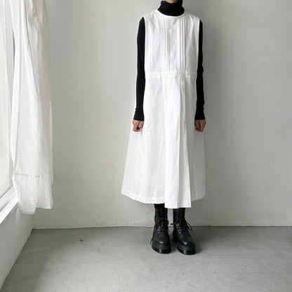 atelier d'antan ×blanc  kobell コットンエプロンドレス　ホワイト