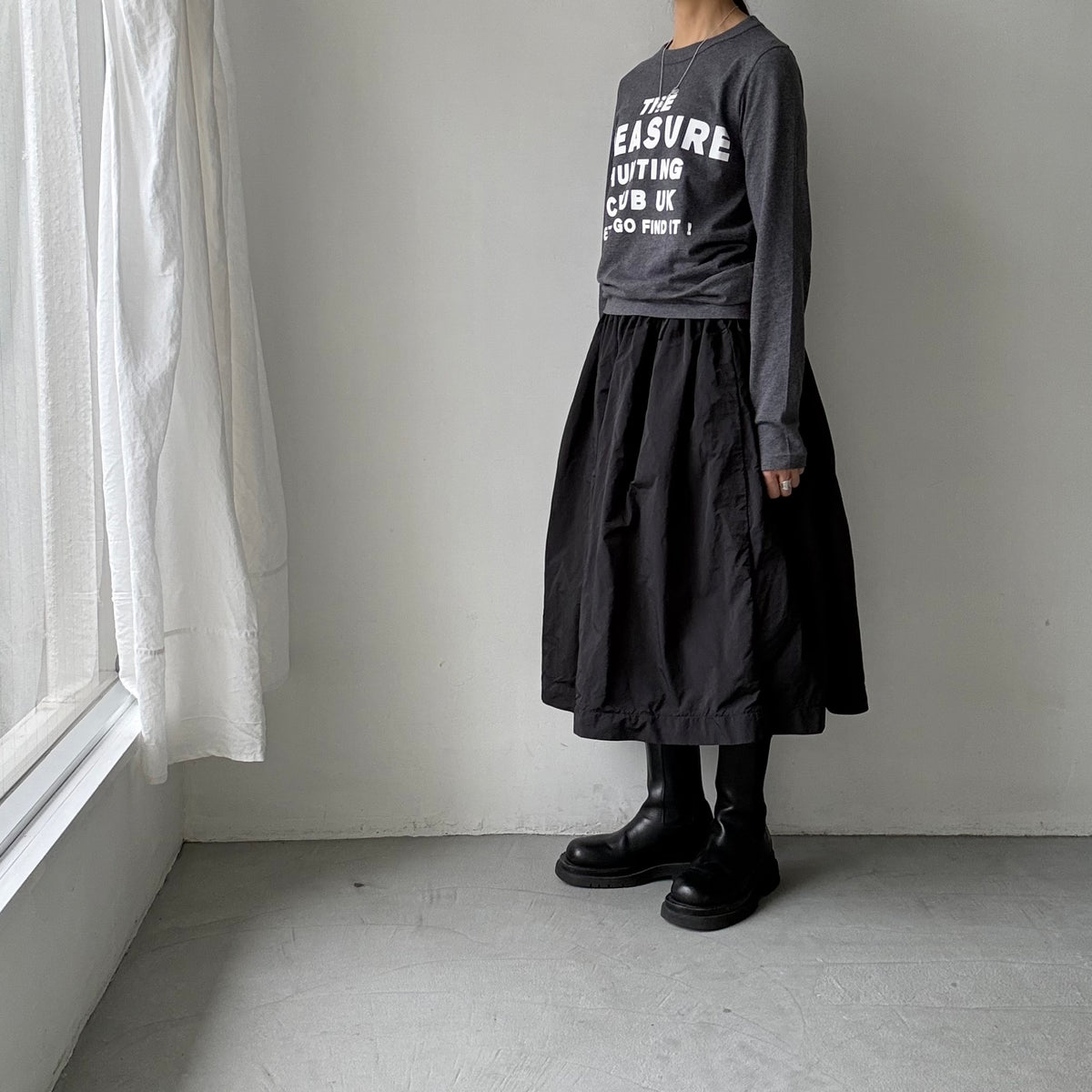R&D.M.Co トレジャーハンティング長袖Tシャツ　チャコールグレー