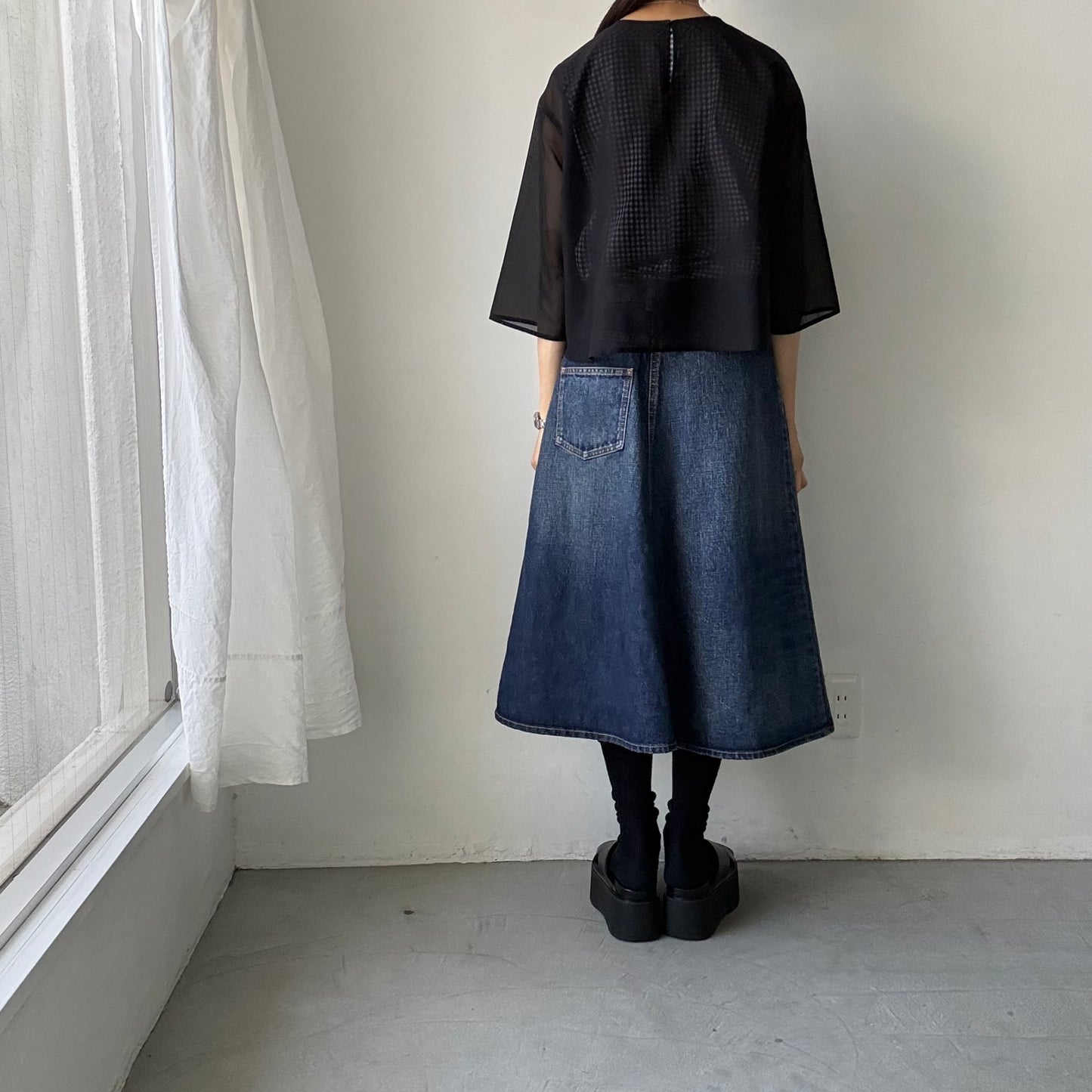 TENNE HANDCRAFTED MODERN オーガンジーショートプルオーバー