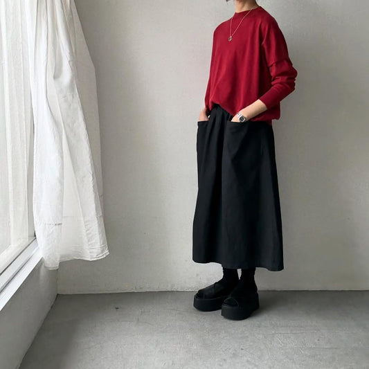 atelier naruse  ダウンプルーフコットンカットインポケットスカート　ブラック