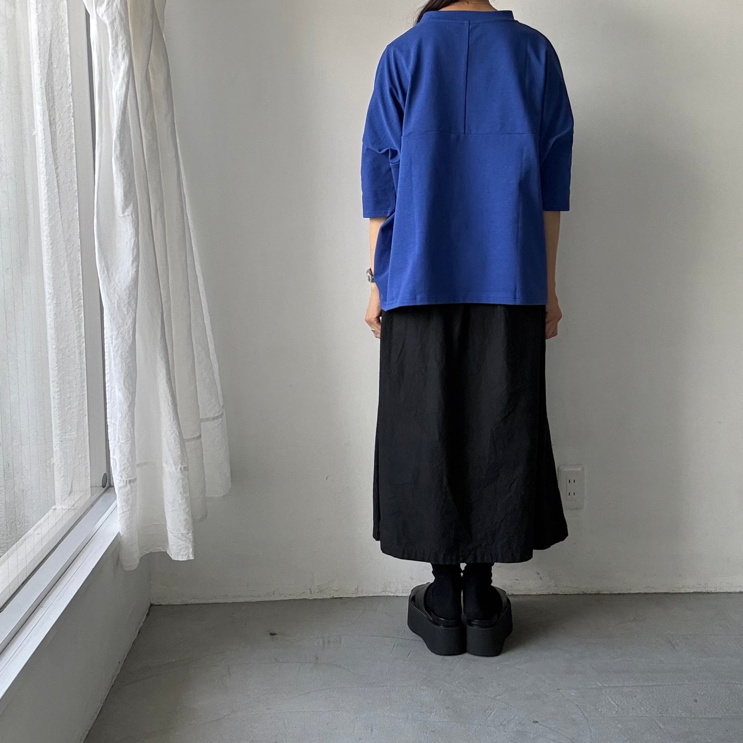 🟡水曜日入荷分予約受付中🟡 Linenya  テラヴェ7分袖Tシャツ　ブルー