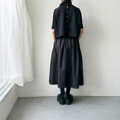 cion  コットンシャーリングギャザースカート　ブラック