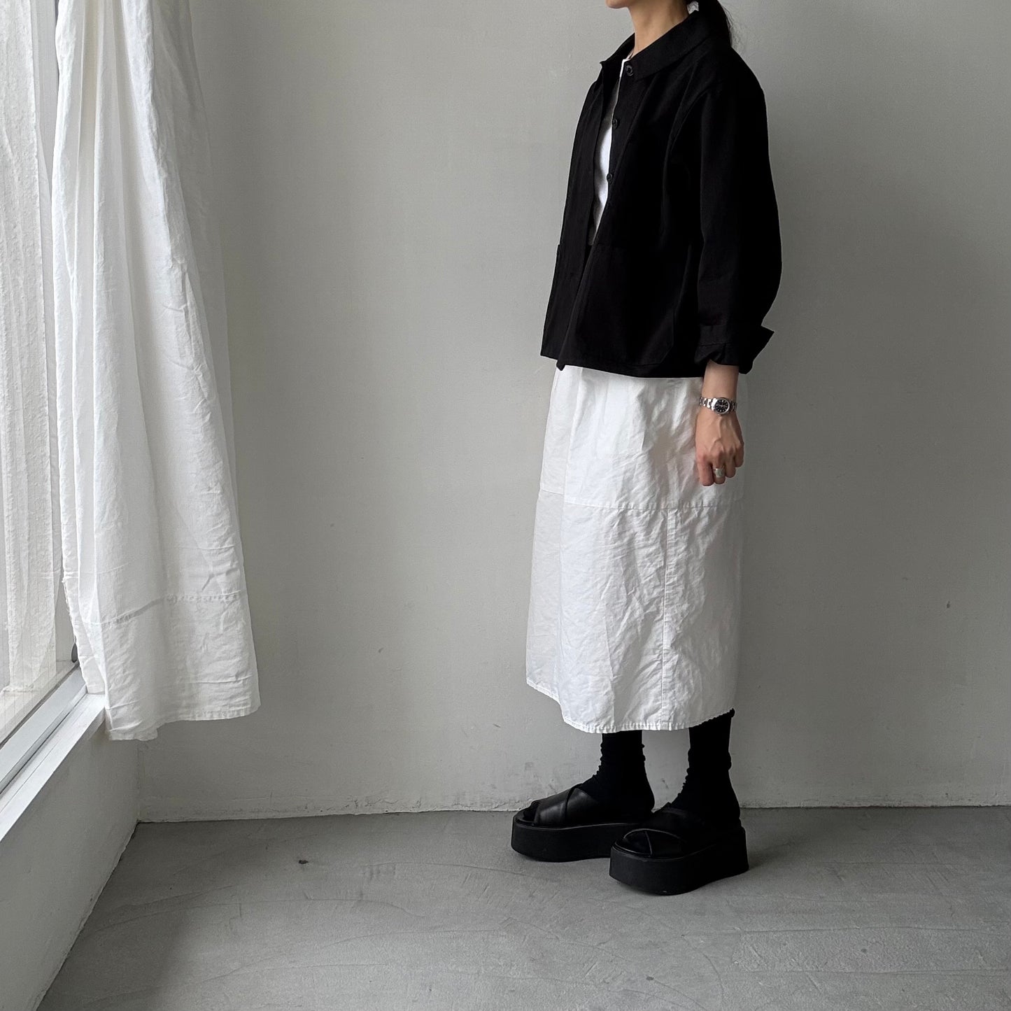 atelier d'antan Kantor コットンジャケット　ブラック