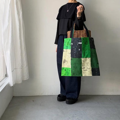 R&D.M.Co  モザイクグラフィティトートバッグ　グリーン