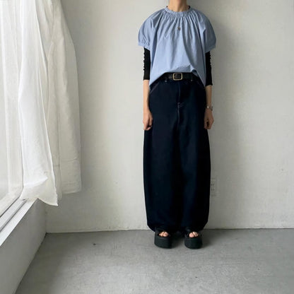 🟡週末入荷分予約受付中🟡cion  コットンシャーリングブラウス　サックスブルー