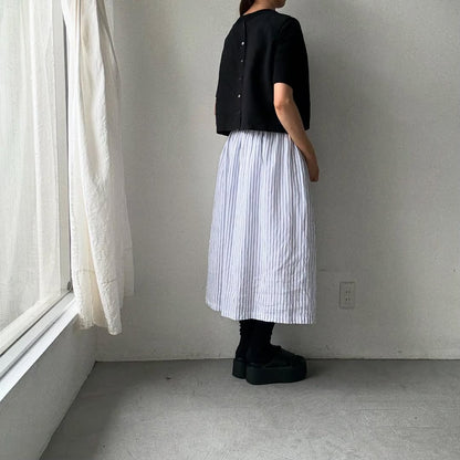 atelier naruse  ストライプリネンギャザースカート